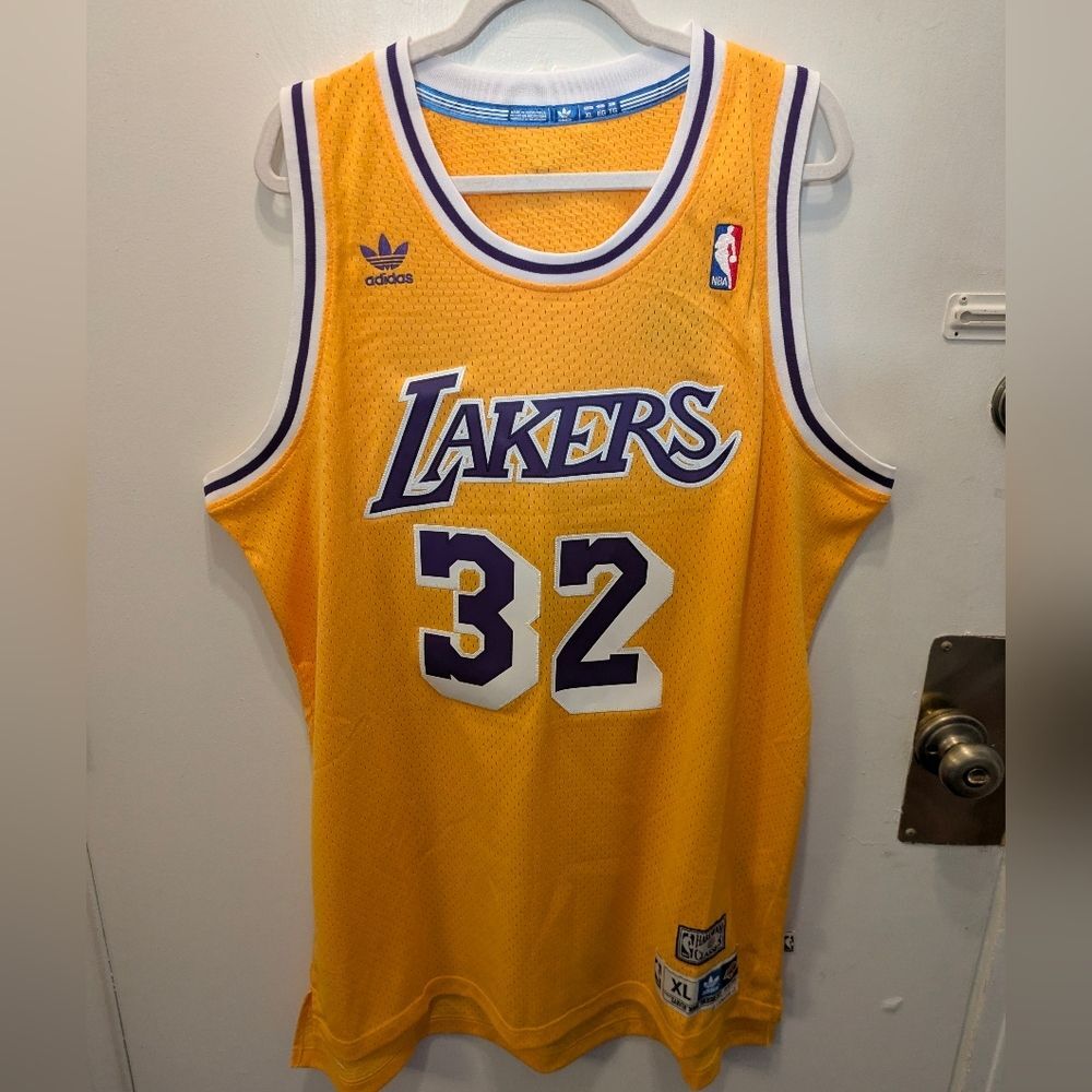 Adidas Hardwood Classics Magic Johnson #32 Lakers Jersey XL Gold NWT Showtime